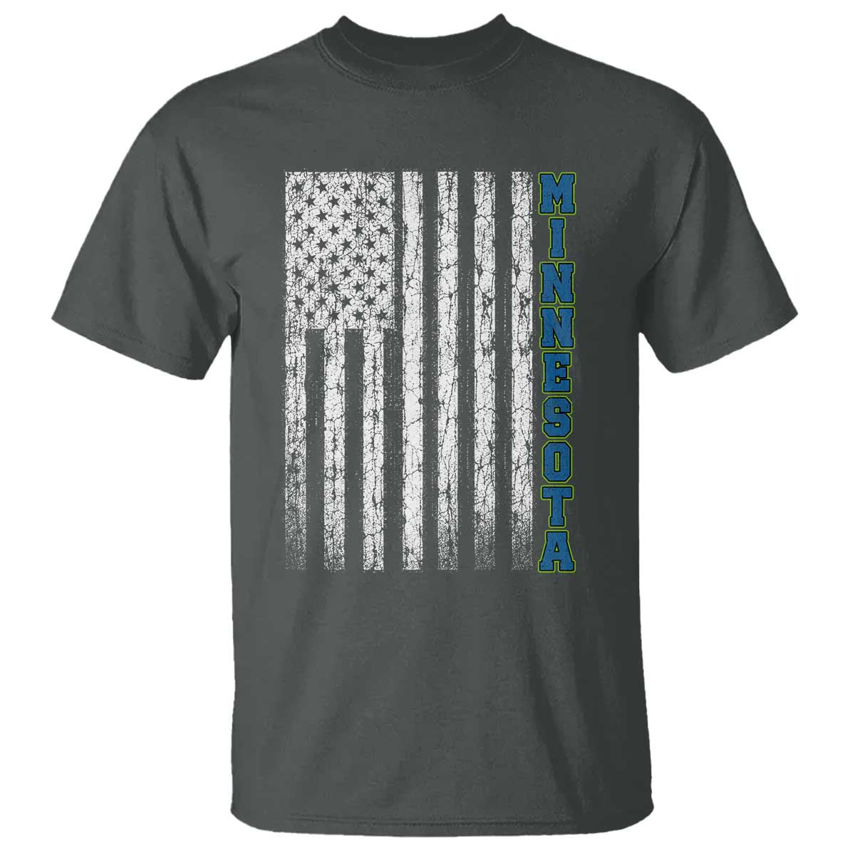 Minnesota MN State Pride Vintage American Flag T Shirt TS11 Dark Heather Print Your Wear