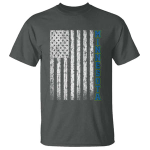 Minnesota MN State Pride Vintage American Flag T Shirt TS11 Dark Heather Print Your Wear