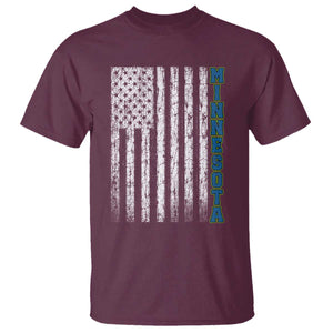 Minnesota MN State Pride Vintage American Flag T Shirt TS11 Maroon Print Your Wear