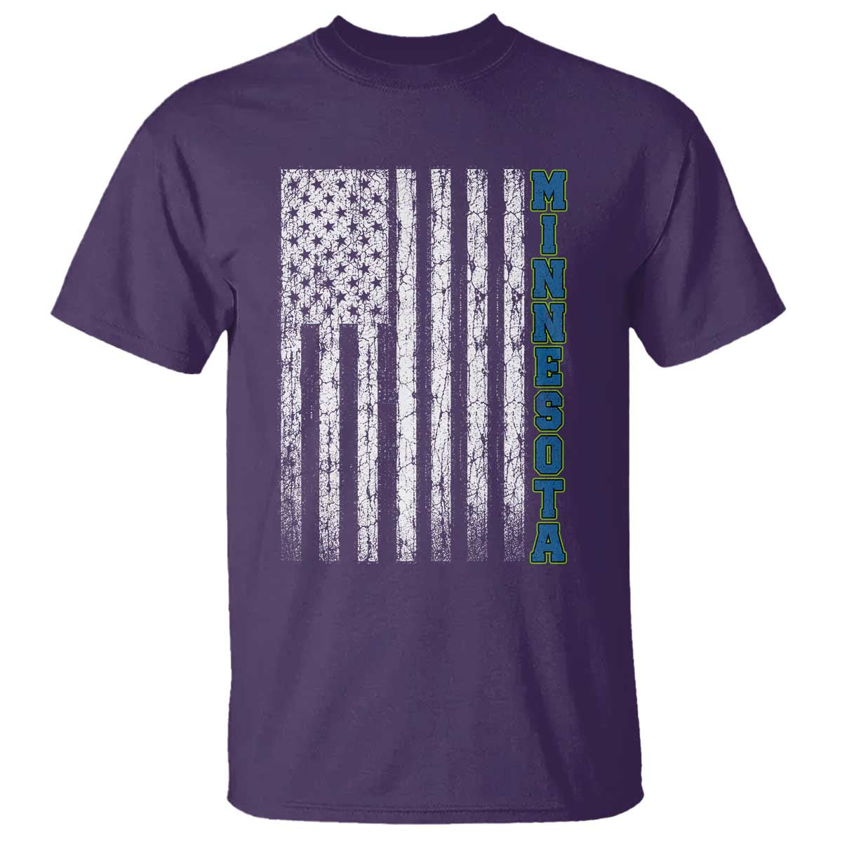 Minnesota MN State Pride Vintage American Flag T Shirt TS11 Purple Print Your Wear
