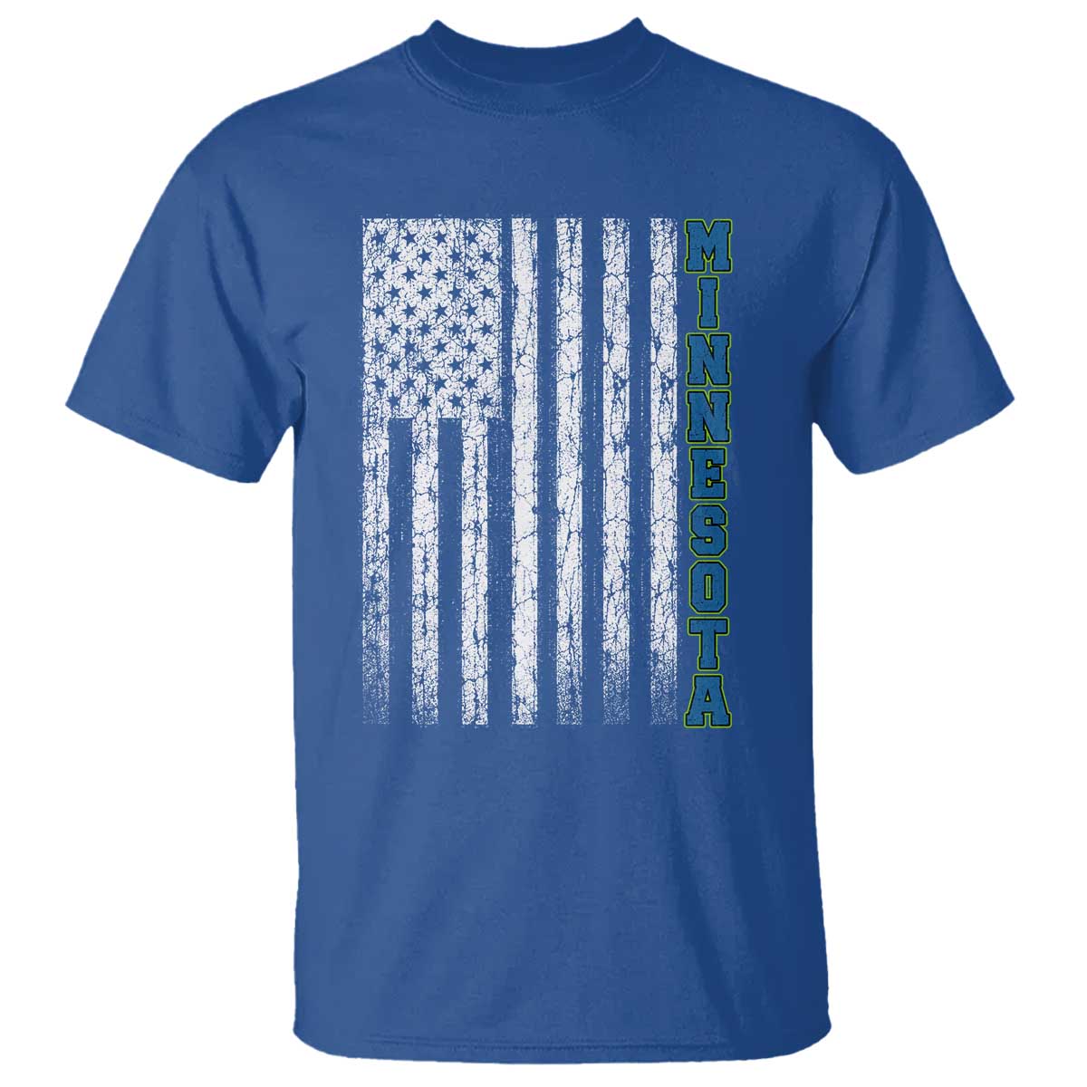 Minnesota MN State Pride Vintage American Flag T Shirt TS11 Royal Blue Print Your Wear