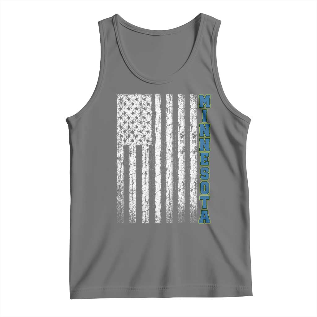 Minnesota MN State Pride Vintage American Flag Tank Top TS11 Black Heather Print Your Wear