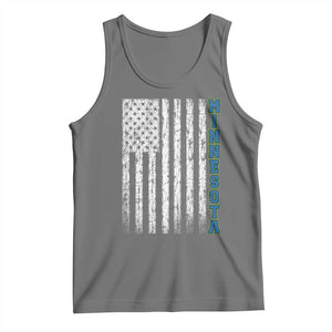 Minnesota MN State Pride Vintage American Flag Tank Top TS11 Black Heather Print Your Wear