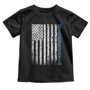 Minnesota MN State Pride Vintage American Flag Toddler T Shirt TS11 Black Print Your Wear