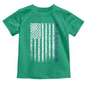 Minnesota MN State Pride Vintage American Flag Toddler T Shirt TS11 Irish Green Print Your Wear