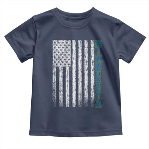 Minnesota MN State Pride Vintage American Flag Toddler T Shirt TS11 Navy Print Your Wear