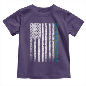 Minnesota MN State Pride Vintage American Flag Toddler T Shirt TS11 Purple Print Your Wear