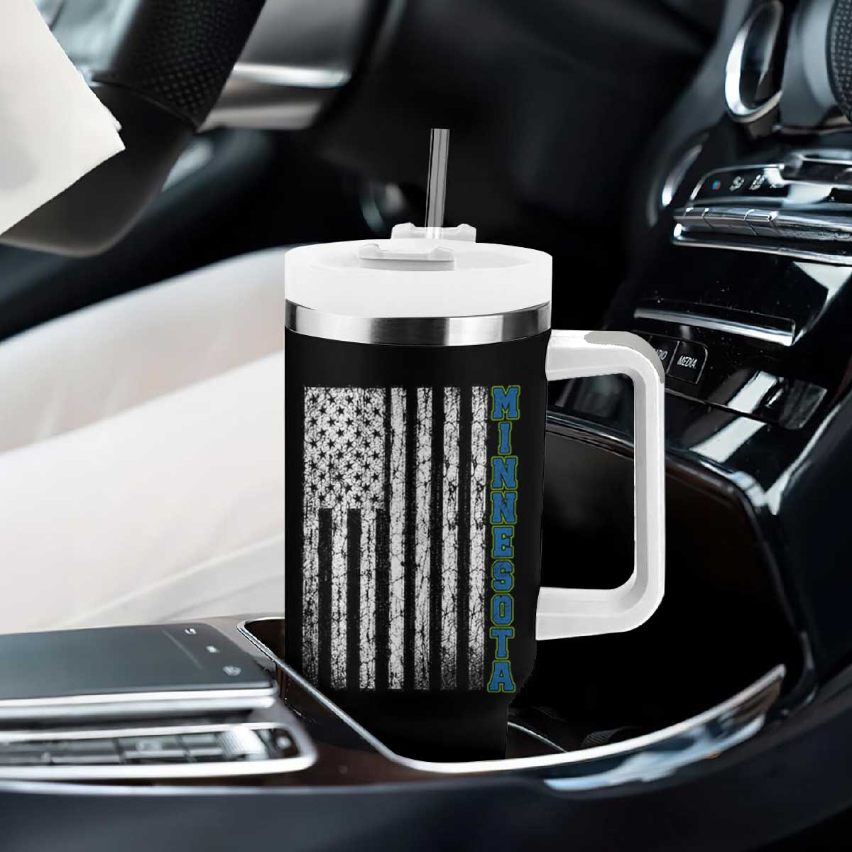 Minnesota MN State Pride Vintage American Flag Tumbler With Handle TS11 Print Your Wear