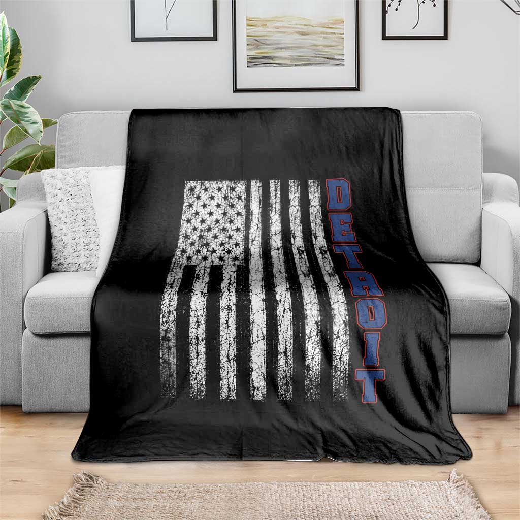 Detroit Michigan State Pride Vintage American Flag Throw Blanket TS11 Print Your Wear
