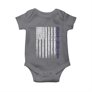 Detroit Michigan State Pride Vintage American Flag Baby Onesie TS11 Charcoal Print Your Wear