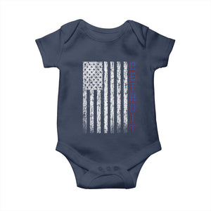 Detroit Michigan State Pride Vintage American Flag Baby Onesie TS11 Navy Print Your Wear