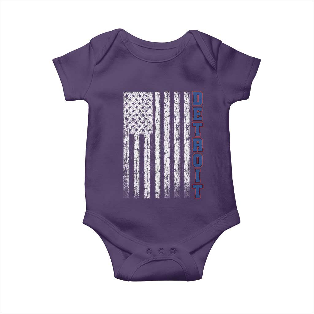 Detroit Michigan State Pride Vintage American Flag Baby Onesie TS11 Purple Print Your Wear