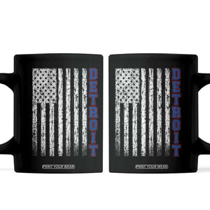 Detroit Michigan State Pride Vintage American Flag Coffee Mug TS11 Black Print Your Wear
