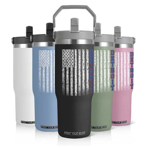 Detroit Michigan State Pride Vintage American Flag Flip Straw Tumbler TS11 Print Your Wear