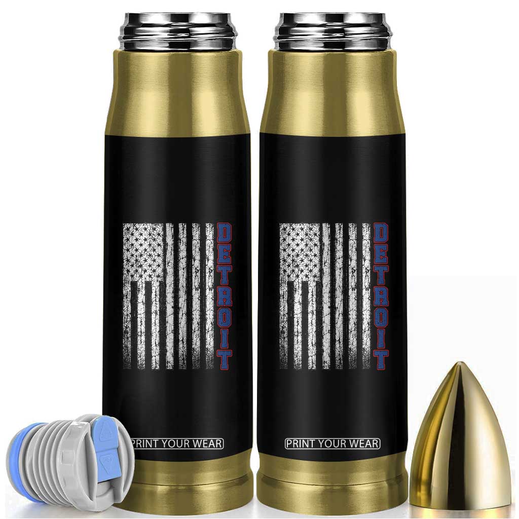 Detroit Michigan State Pride Vintage American Flag Bullet Tumbler TS11 Black Print Your Wear