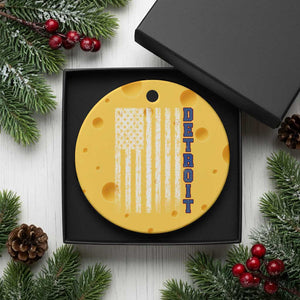 Detroit Michigan State Pride Vintage American Flag Ceramic Ornament TS11 1pc Yellow Cheese Print Your Wear