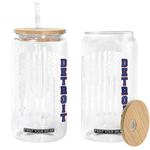 Detroit Michigan State Pride Vintage American Flag Glass Can TS11 Print Your Wear