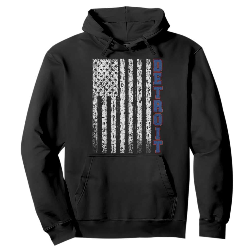 Detroit Michigan State Pride Vintage American Flag Hoodie TS11 Black Print Your Wear
