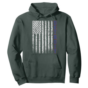 Detroit Michigan State Pride Vintage American Flag Hoodie TS11 Dark Forest Green Print Your Wear
