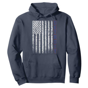 Detroit Michigan State Pride Vintage American Flag Hoodie TS11 Navy Print Your Wear