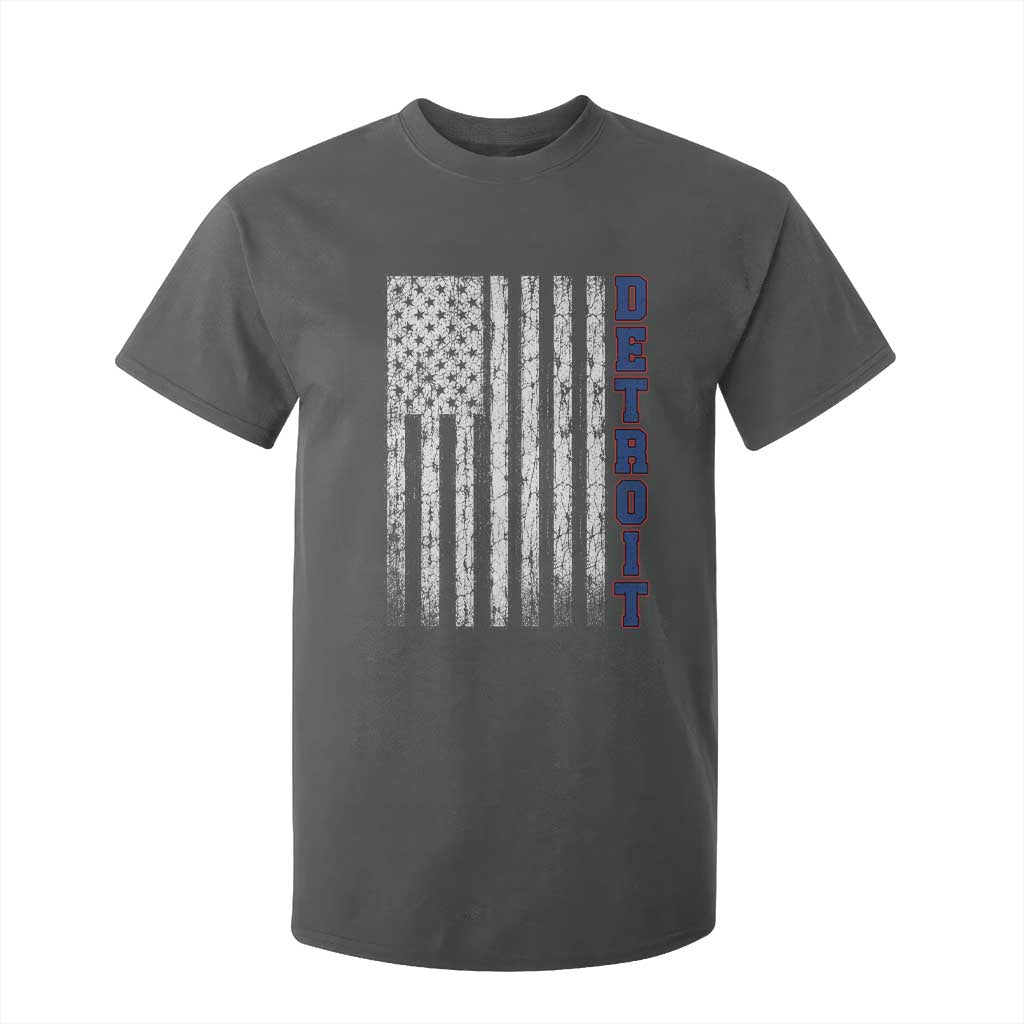 Detroit Michigan State Pride Vintage American Flag T Shirt For Kid TS11 Dark Heather Print Your Wear