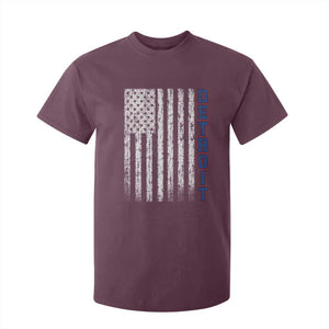 Detroit Michigan State Pride Vintage American Flag T Shirt For Kid TS11 Maroon Print Your Wear
