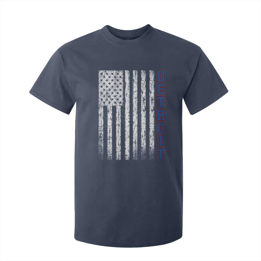 Detroit Michigan State Pride Vintage American Flag T Shirt For Kid TS11 Navy Print Your Wear