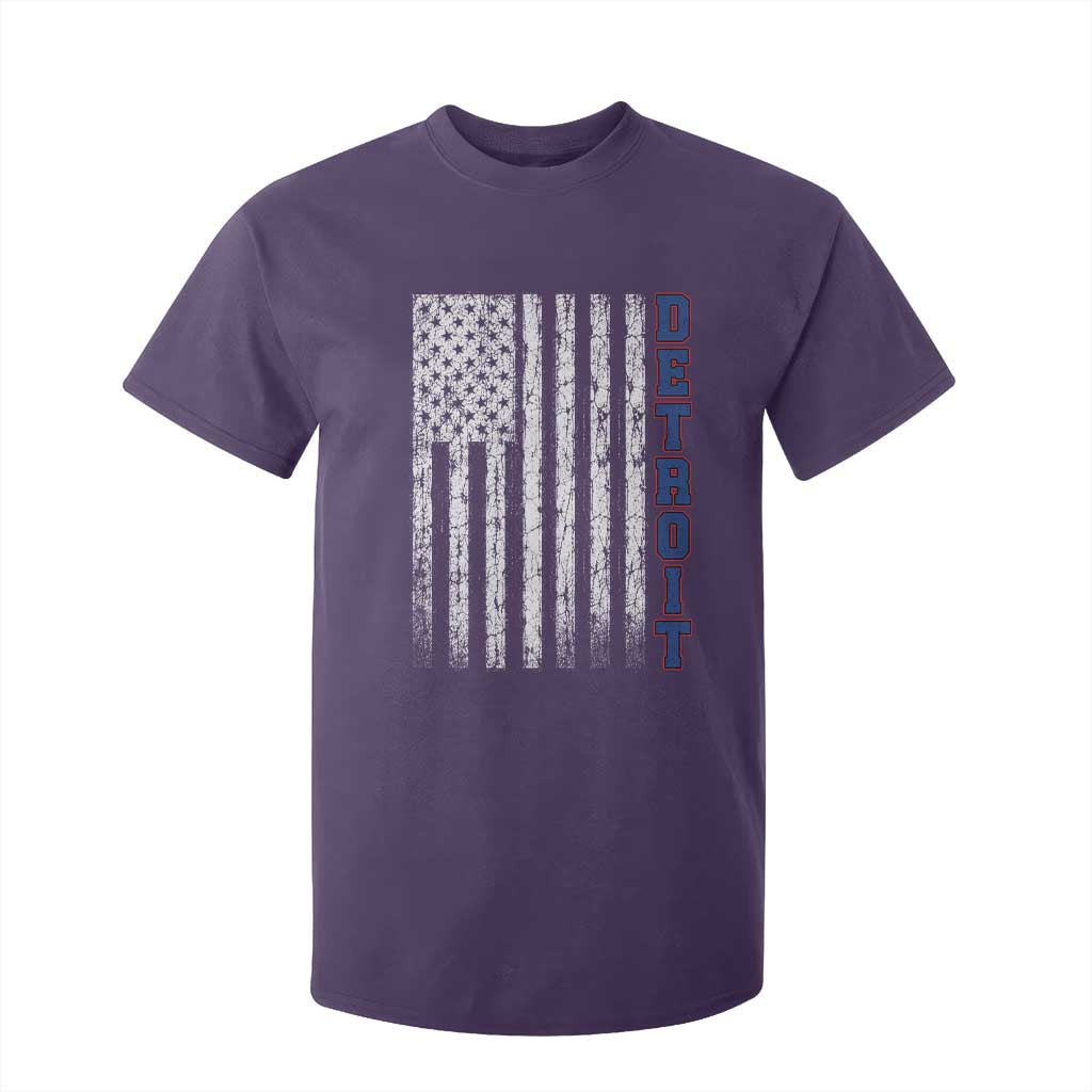 Detroit Michigan State Pride Vintage American Flag T Shirt For Kid TS11 Purple Print Your Wear