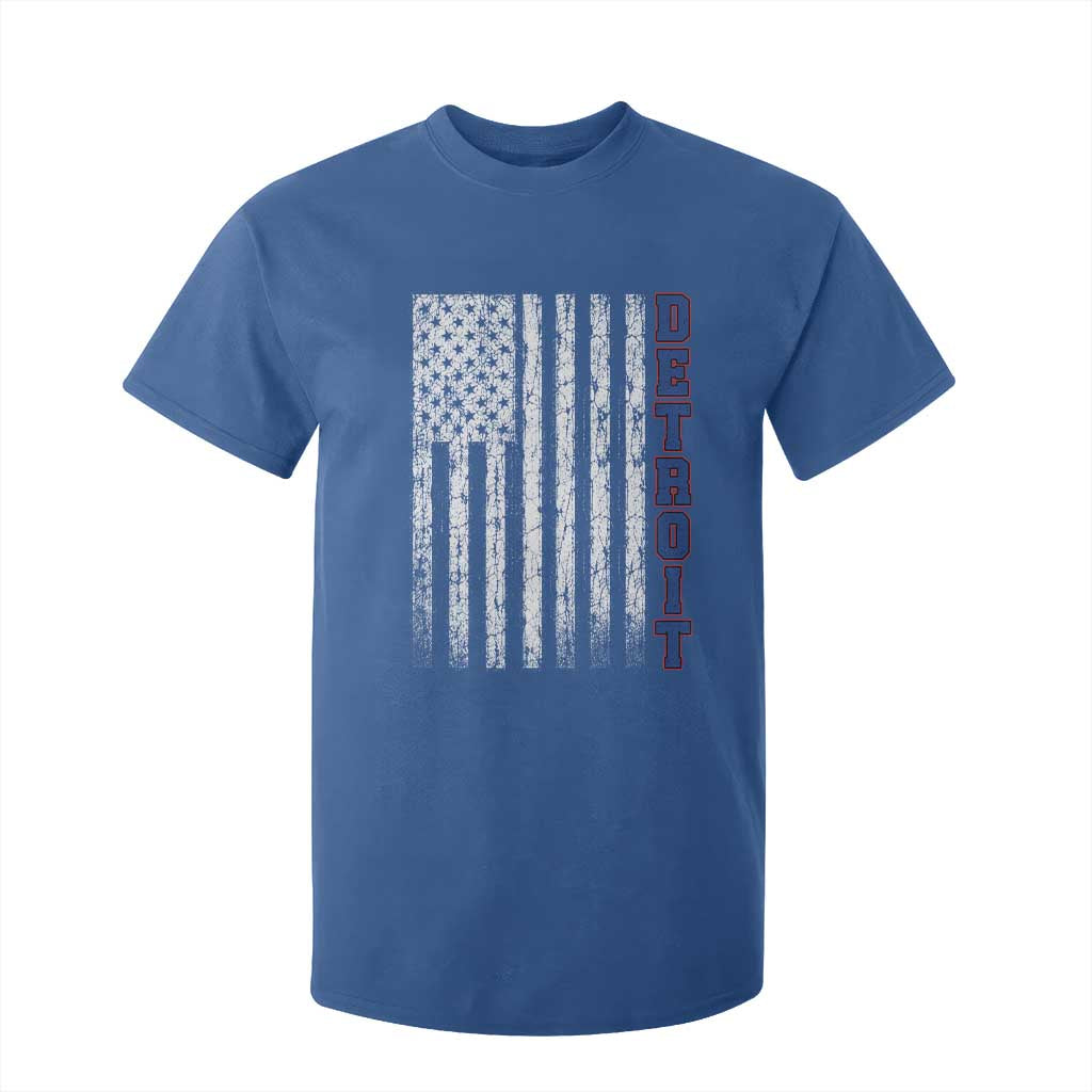 Detroit Michigan State Pride Vintage American Flag T Shirt For Kid TS11 Royal Blue Print Your Wear