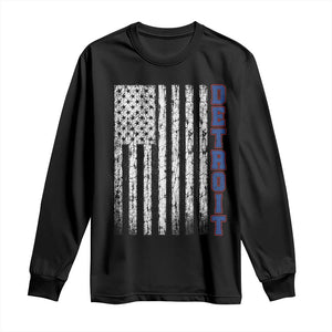 Detroit Michigan State Pride Vintage American Flag Long Sleeve Shirt TS11 Black Print Your Wear