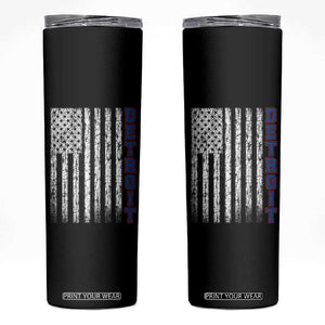 Detroit Michigan State Pride Vintage American Flag Skinny Tumbler TS11 Black Print Your Wear