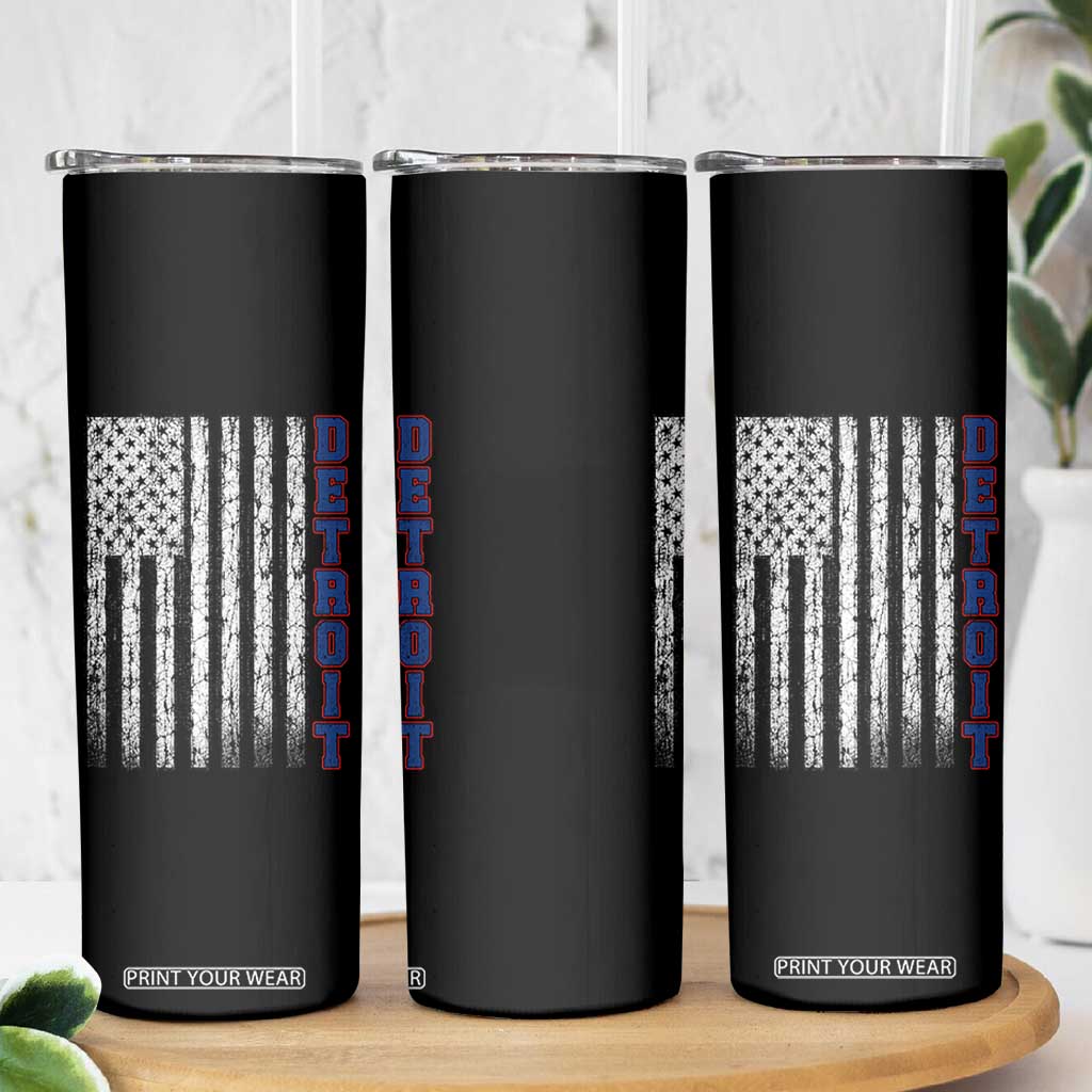 Detroit Michigan State Pride Vintage American Flag Skinny Tumbler TS11 Print Your Wear
