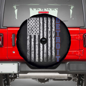 Detroit Michigan State Pride Vintage American Flag Spare Tire Cover TS11 Black Print Your Wear