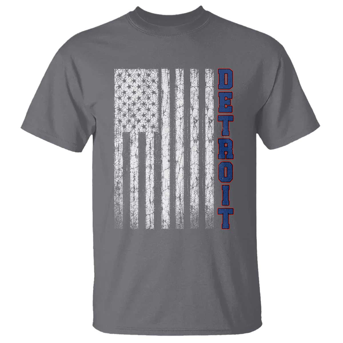 Detroit Michigan State Pride Vintage American Flag T Shirt TS11 Charcoal Print Your Wear