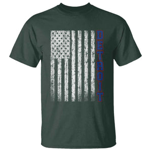 Detroit Michigan State Pride Vintage American Flag T Shirt TS11 Dark Forest Green Print Your Wear