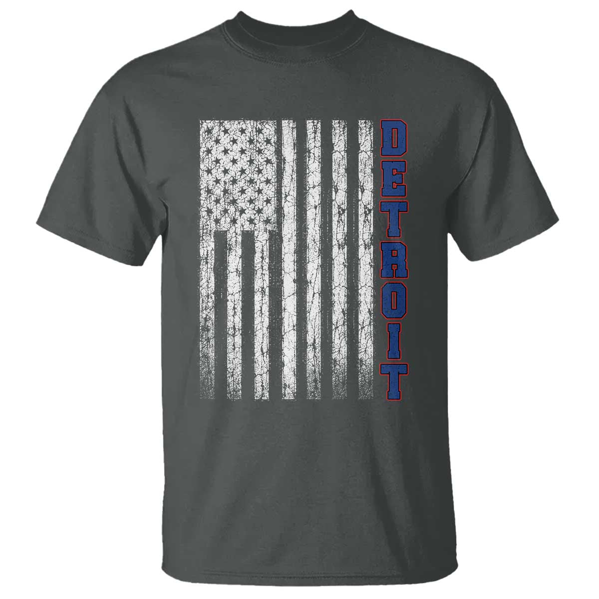 Detroit Michigan State Pride Vintage American Flag T Shirt TS11 Dark Heather Print Your Wear