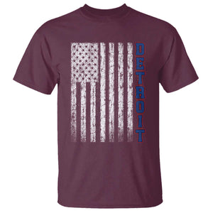 Detroit Michigan State Pride Vintage American Flag T Shirt TS11 Maroon Print Your Wear