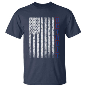 Detroit Michigan State Pride Vintage American Flag T Shirt TS11 Navy Print Your Wear