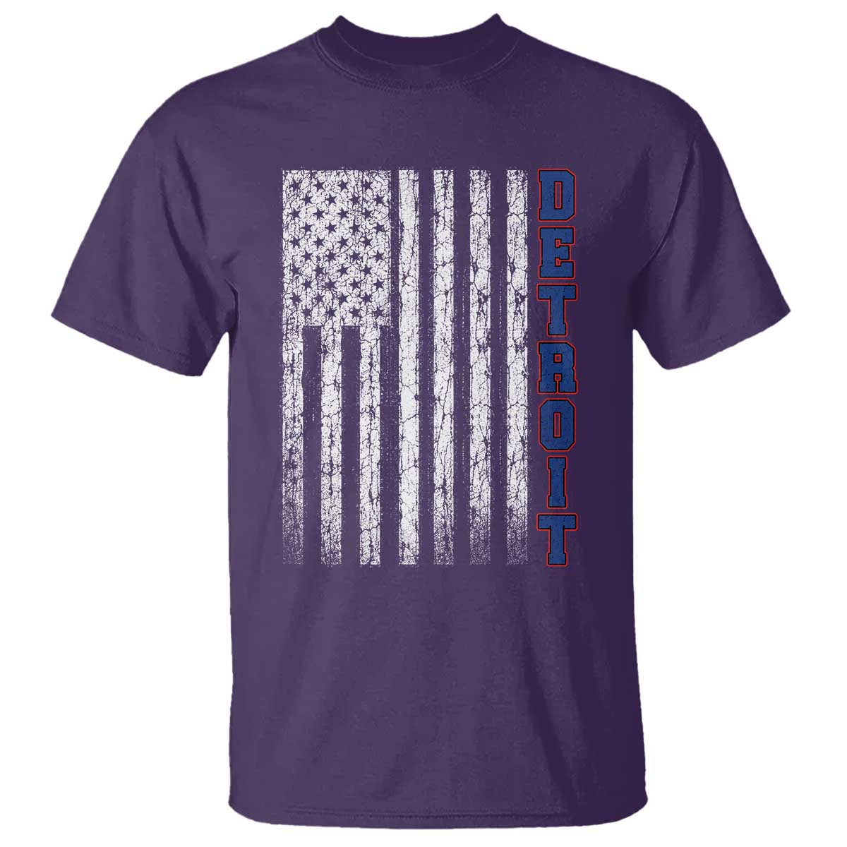 Detroit Michigan State Pride Vintage American Flag T Shirt TS11 Purple Print Your Wear