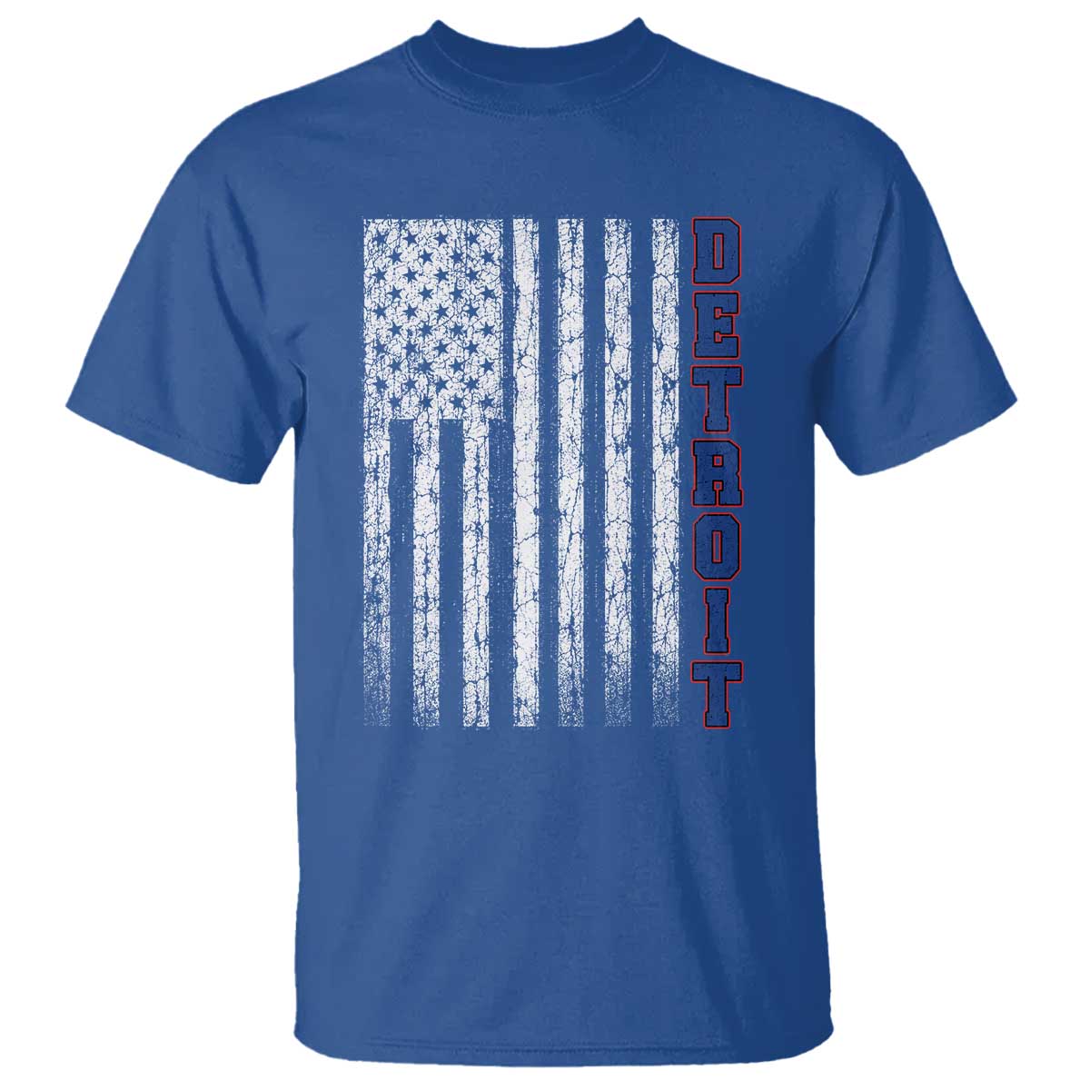 Detroit Michigan State Pride Vintage American Flag T Shirt TS11 Royal Blue Print Your Wear