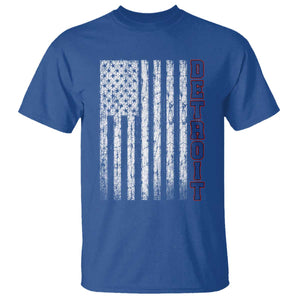 Detroit Michigan State Pride Vintage American Flag T Shirt TS11 Royal Blue Print Your Wear