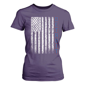 Detroit Michigan State Pride Vintage American Flag T Shirt For Women TS11 Purple Print Your Wear
