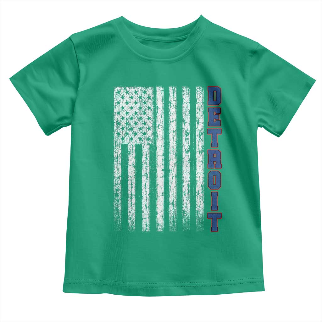 Detroit Michigan State Pride Vintage American Flag Toddler T Shirt TS11 Irish Green Print Your Wear