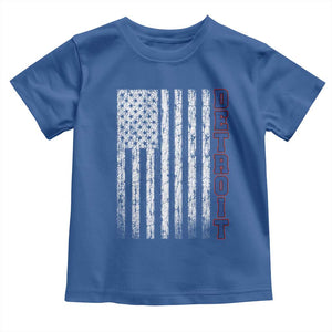 Detroit Michigan State Pride Vintage American Flag Toddler T Shirt TS11 Royal Blue Print Your Wear