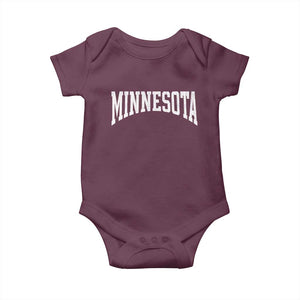 Minnesota MN State Throwback Design Vintage Baby Onesie TS11 Maroon Print Your Wear