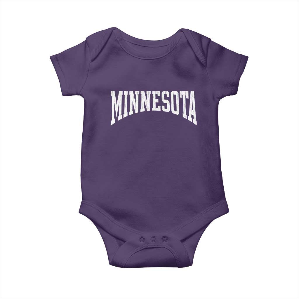 Minnesota MN State Throwback Design Vintage Baby Onesie TS11 Purple Print Your Wear