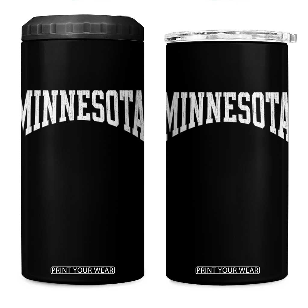 Minnesota MN State Throwback Design Vintage 4 in 1 Can Cooler Tumbler TS11 One Size: 16 oz Black Print Your Wear