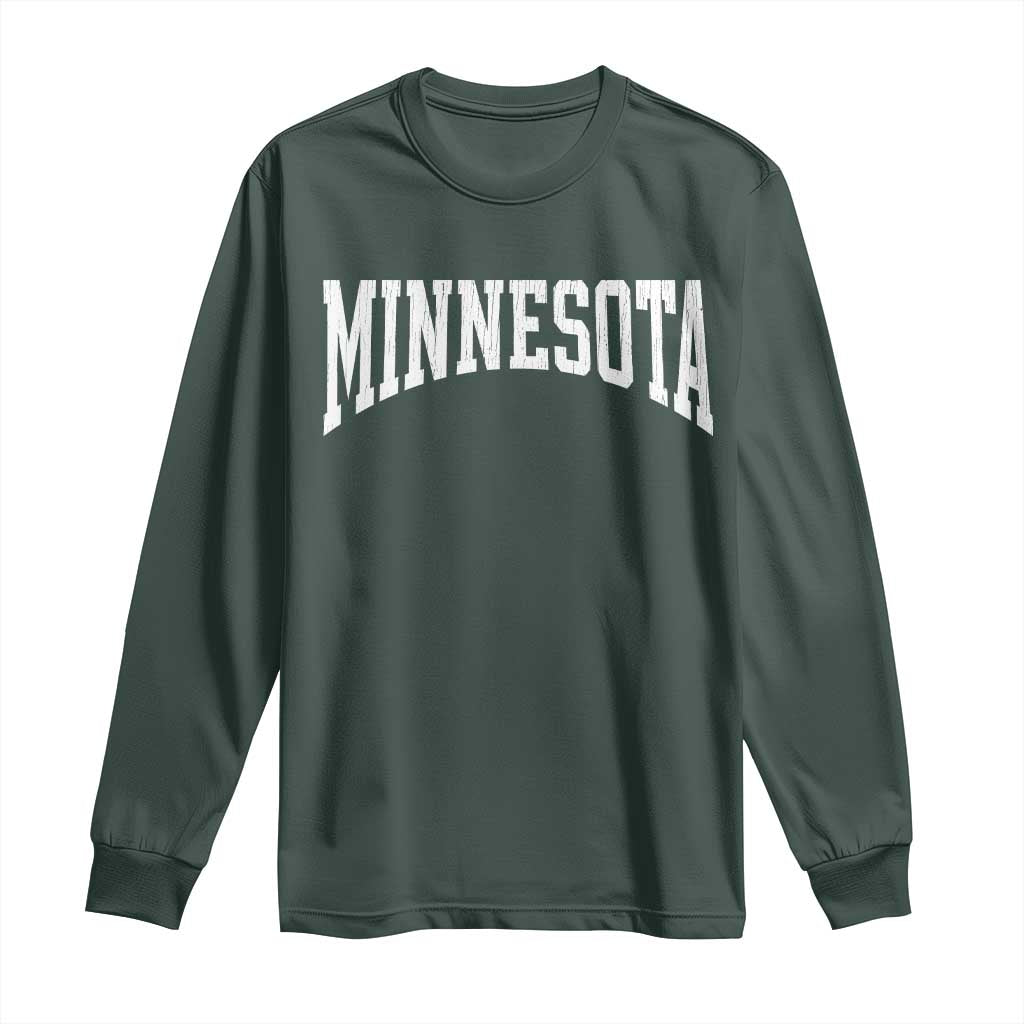 Minnesota MN State Throwback Design Vintage Long Sleeve Shirt TS11 Dark Forest Green Print Your Wear