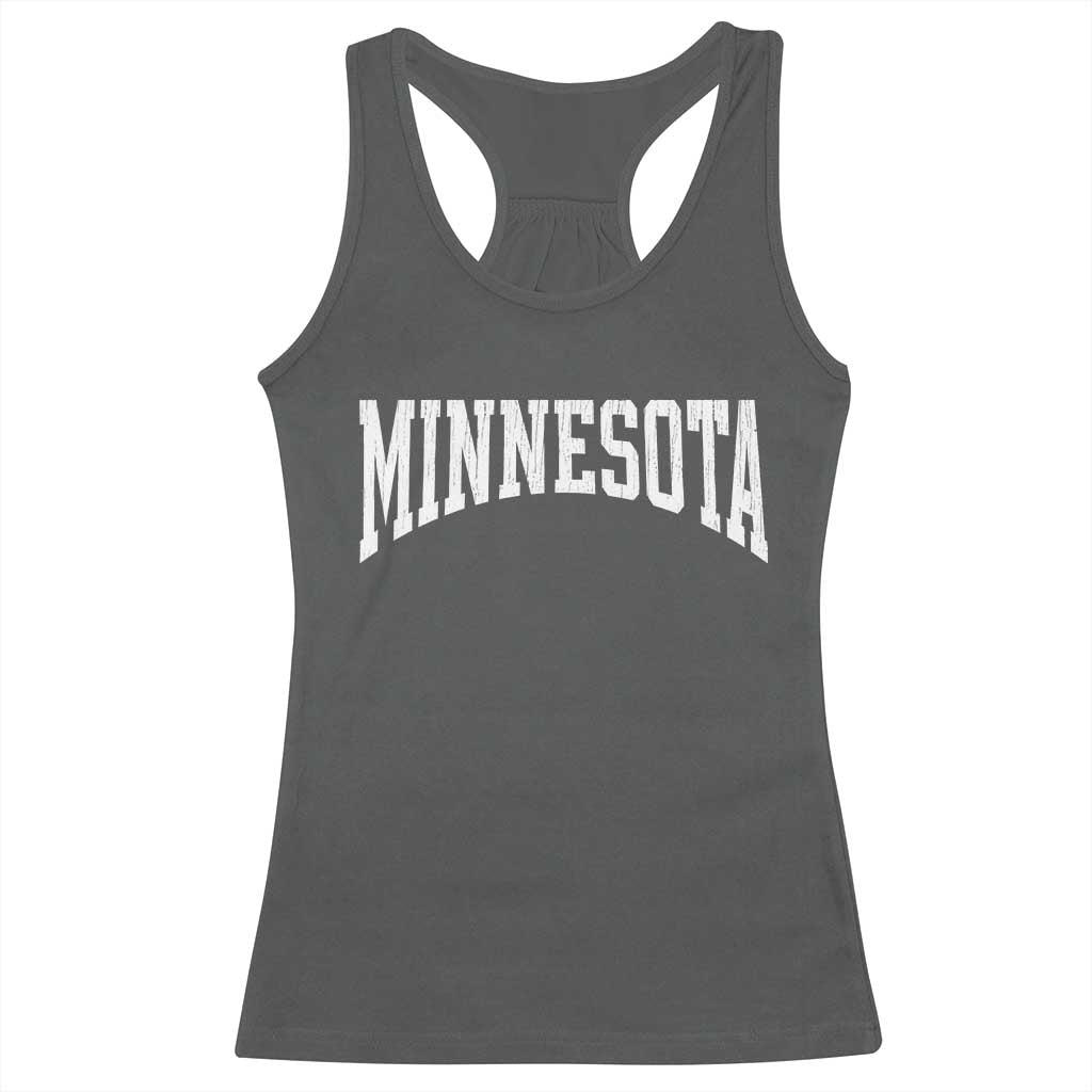 Minnesota MN State Throwback Design Vintage Racerback Tank Top TS11 Dark Heather Print Your Wear