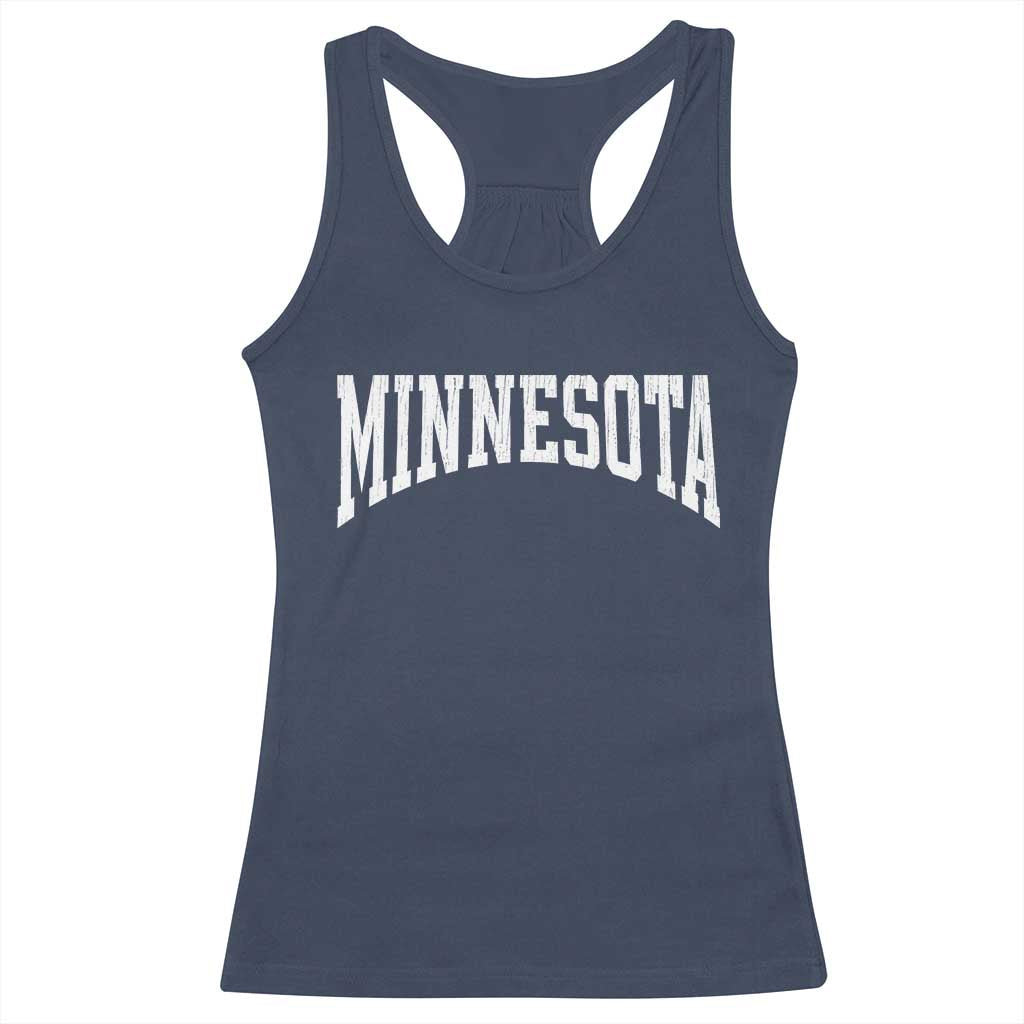 Minnesota MN State Throwback Design Vintage Racerback Tank Top TS11 Navy Print Your Wear